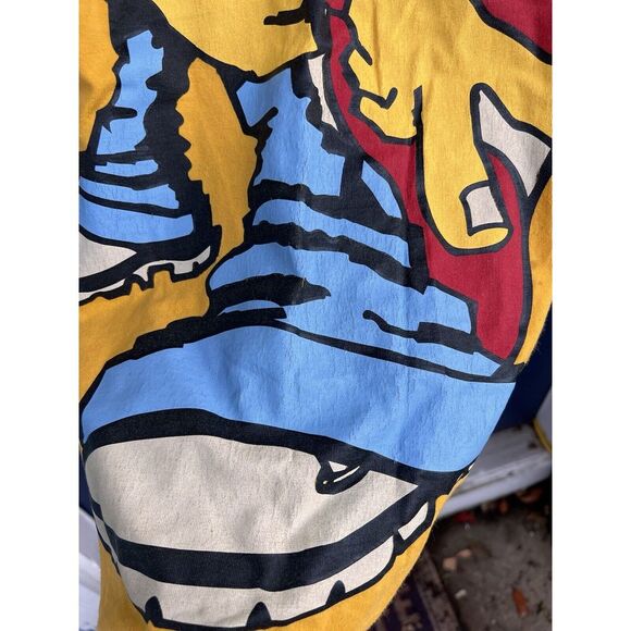 Vintage Paco Jeans Shirt Adult XL Yellow 90s Y2K All Over Print AOP Mens - Picture 2 of 11